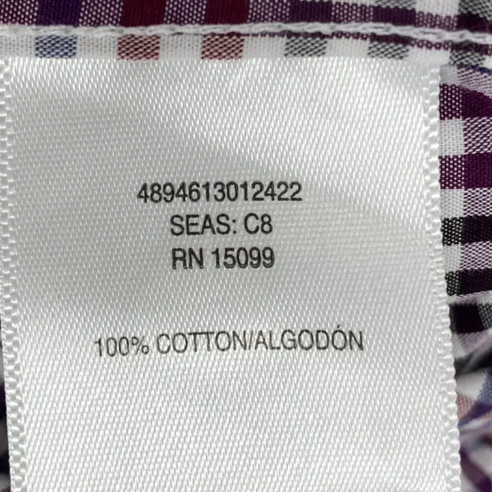 Structure Slim Fit Men's Multicolor Gingham Check Plaid Button Front Shirt XL - Picture 5 of 5